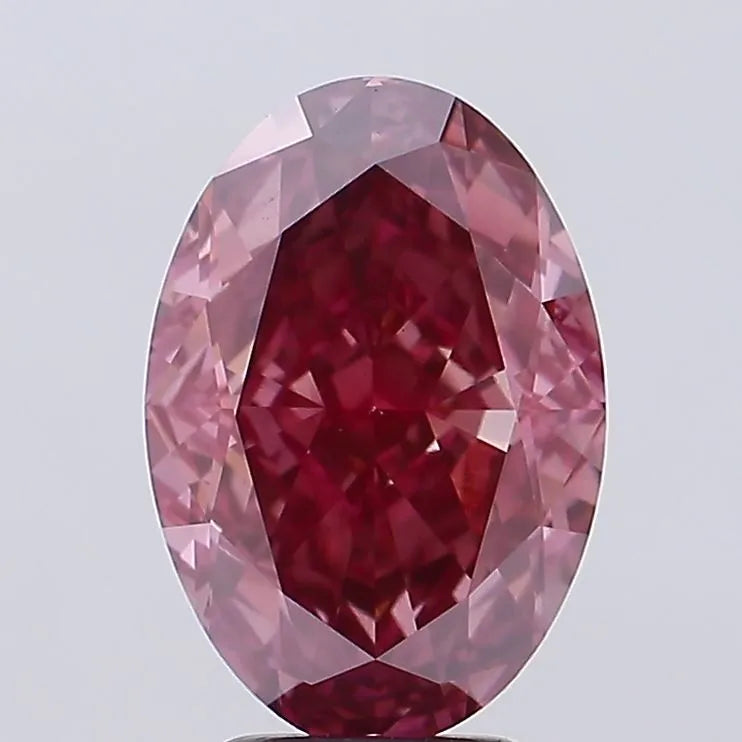 5.13ct Oval Lab Grown Diamond (Colour Fancy Vivid Pink, Clarity VS2, IGI Certified)
