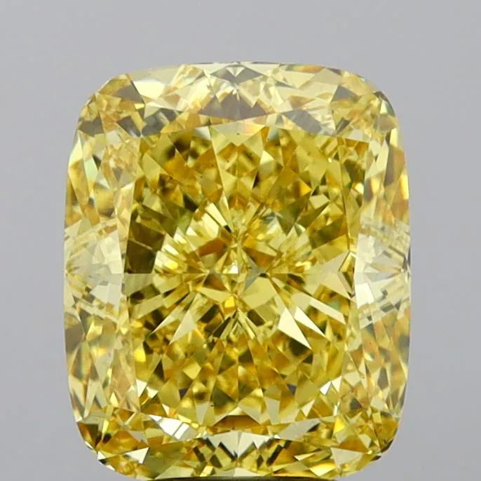 5.16ct Cushion modified Lab Grown Diamond (Colour Fancy Vivid Yellow, Clarity VS1, IGI Certified)