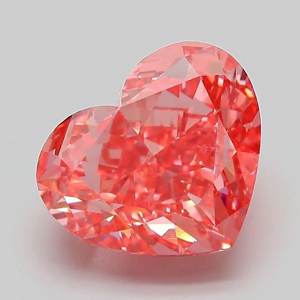 5.20ct Heart Lab Grown Diamond (Colour Fancy Vivid Pink, Clarity VVS2, IGI Certified)
