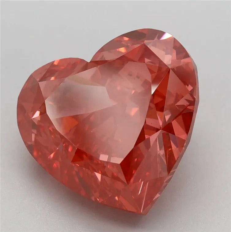 5.22ct Heart Lab Grown Diamond (Colour Fancy Vivid Red, Clarity VS1, IGI Certified)