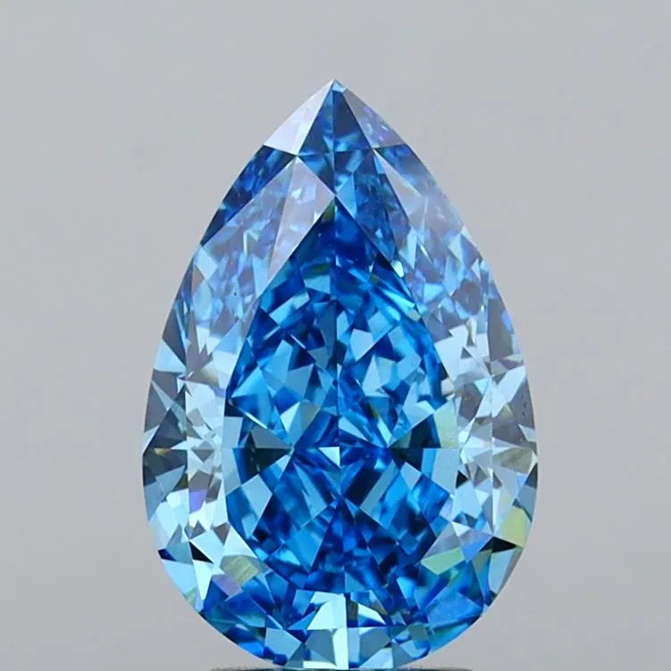 5.22ct Pear Lab Grown Diamond (Colour Fancy Vivid Blue, Clarity VVS1, Cut VG, IGI Certified)