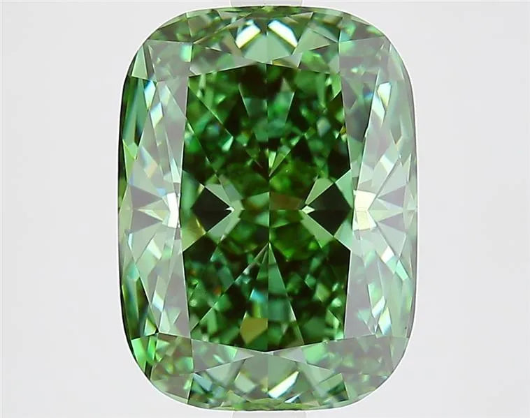 5.25ct Cushion modified Lab Grown Diamond (Colour Fancy Vivid Green, Clarity VS1, IGI Certified)