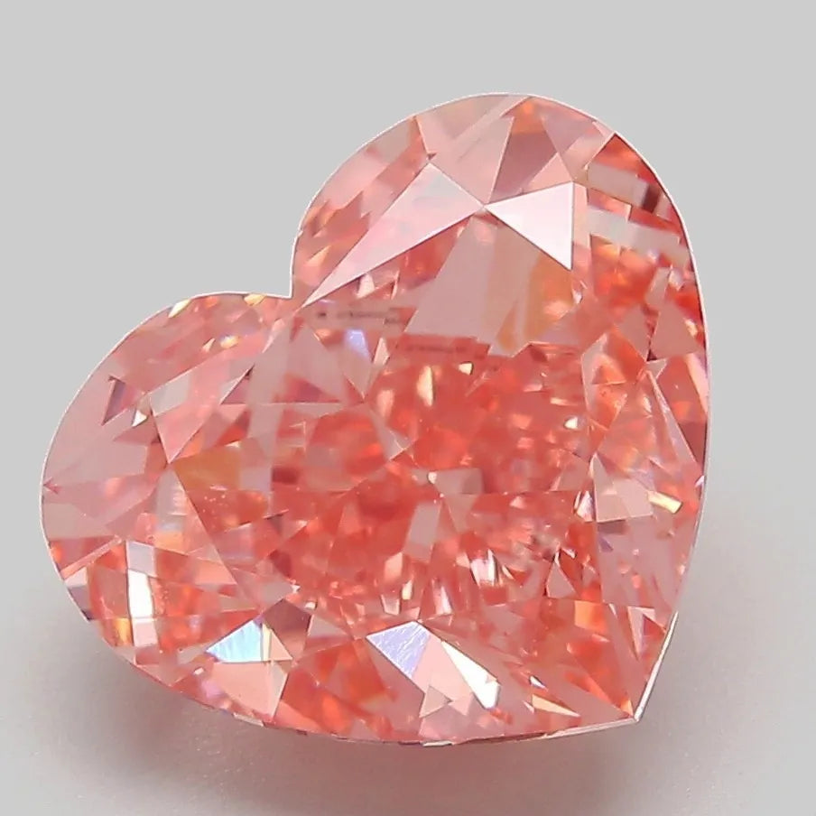 5.27ct Heart Lab Grown Diamond (Colour Fancy Vivid Pink, Clarity VS1, IGI Certified)