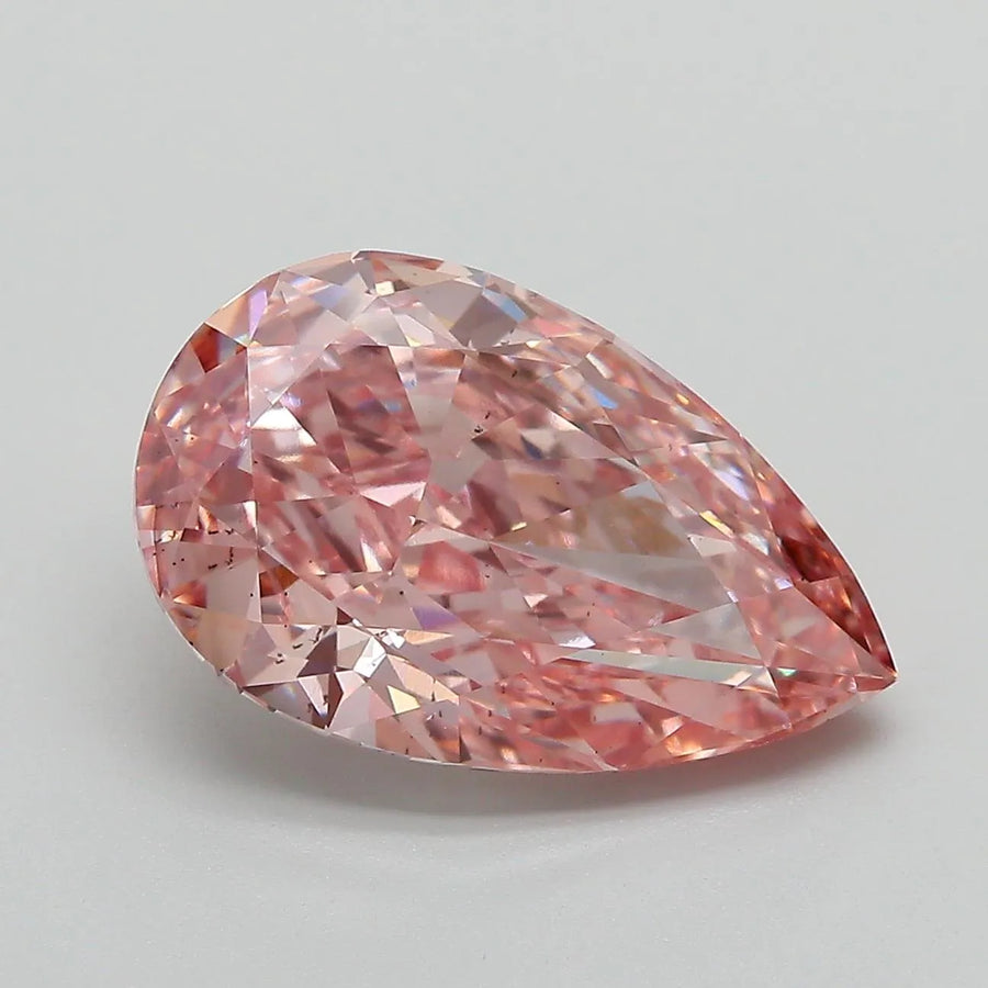 5.28ct Pear Lab Grown Diamond (Colour Fancy Vivid Pink, Clarity VS2, IGI Certified)