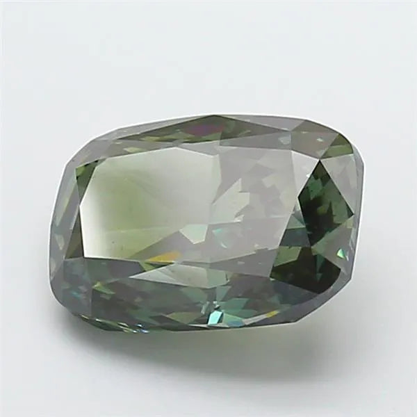 5.29ct Cushion modified Lab Grown Diamond (Colour Fancy Deep Green, Clarity SI1, IGI Certified)