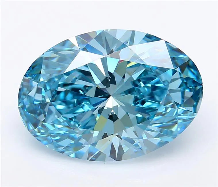 5.30ct Oval Lab Grown Diamond (Colour Fancy Vivid Blue, Clarity VVS1, IGI Certified)