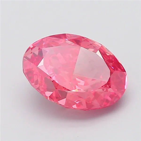 5.30ct Oval Lab Grown Diamond (Colour Fancy Vivid Pink, Clarity VVS2, IGI Certified)