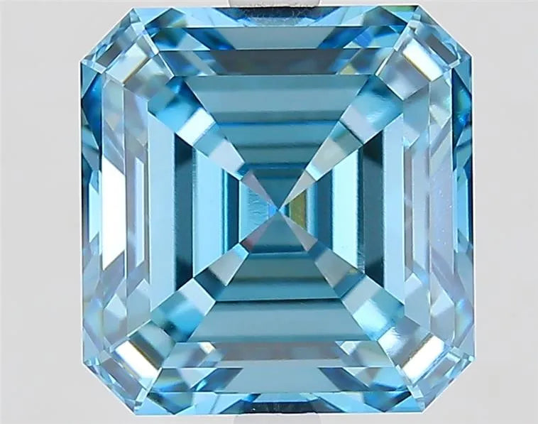 5.39ct Asscher Lab Grown Diamond (Colour Fancy Vivid Blue, Clarity VVS2, IGI Certified)
