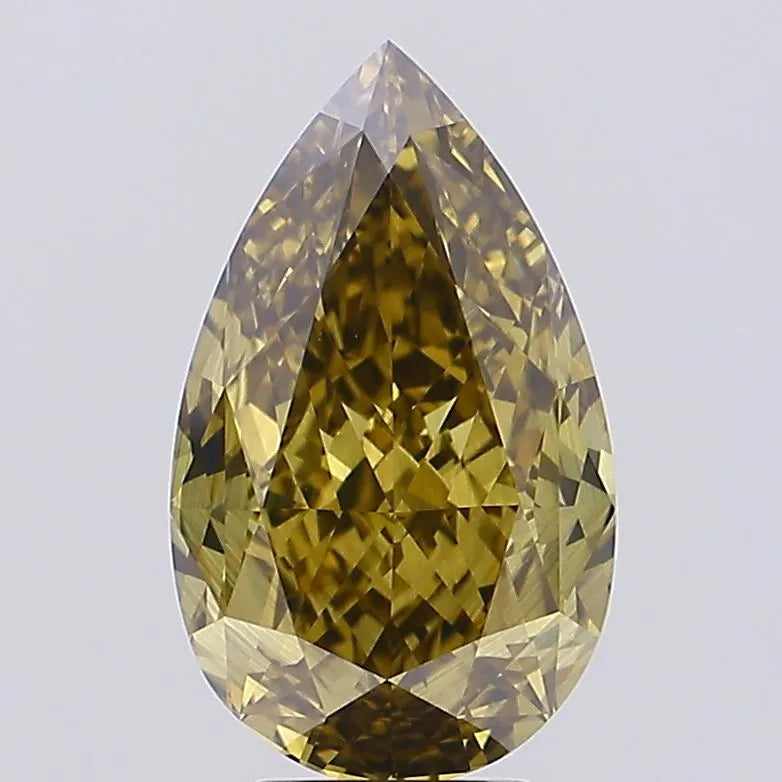 5.39ct Pear Lab Grown Diamond (Colour Fancy Gray Yellow, Clarity SI1, IGI Certified)