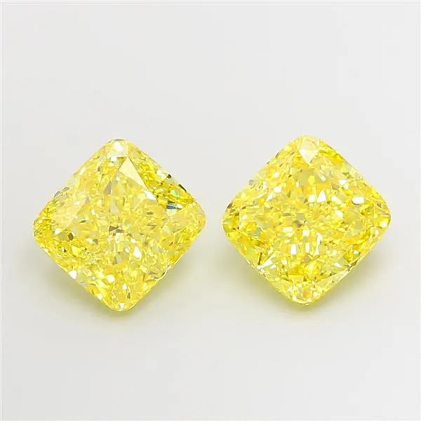 5.43ct Cushion modified Lab Grown Diamond (Colour Fancy Vivid Yellow, Clarity VS2, IGI Certified)