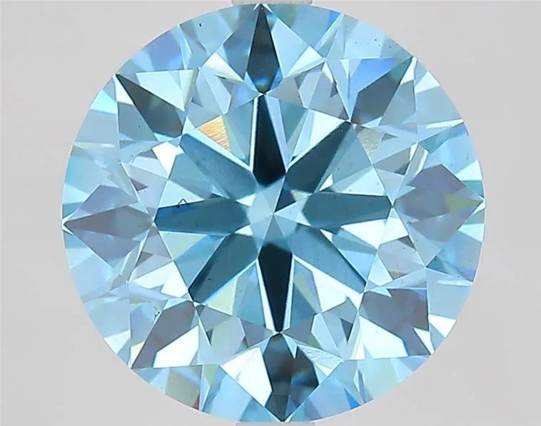 5.46ct Round Lab Grown Diamond (Colour Fancy Vivid Blue, Clarity VS2, Cut ID, IGI Certified)