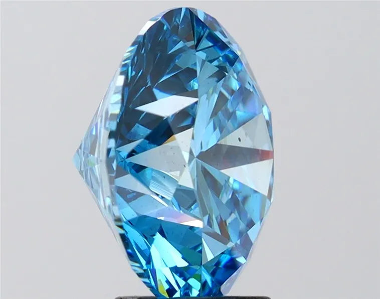 5.51ct Round Lab Grown Diamond (Colour Fancy Vivid Blue, Clarity VS2, Cut ID, IGI Certified)
