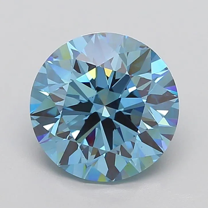 5.52ct Round Lab Grown Diamond (Colour Fancy Vivid Blue, Clarity VS1, Cut ID, IGI Certified)