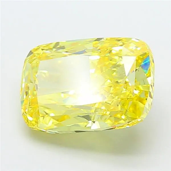 5.53ct Cushion modified Lab Grown Diamond (Colour Fancy Vivid Yellow, Clarity VS2, IGI Certified)