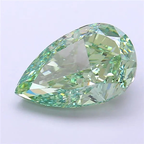 5.54ct Pear Lab Grown Diamond (Colour Fancy Vivid Green, Clarity VS1, IGI Certified)