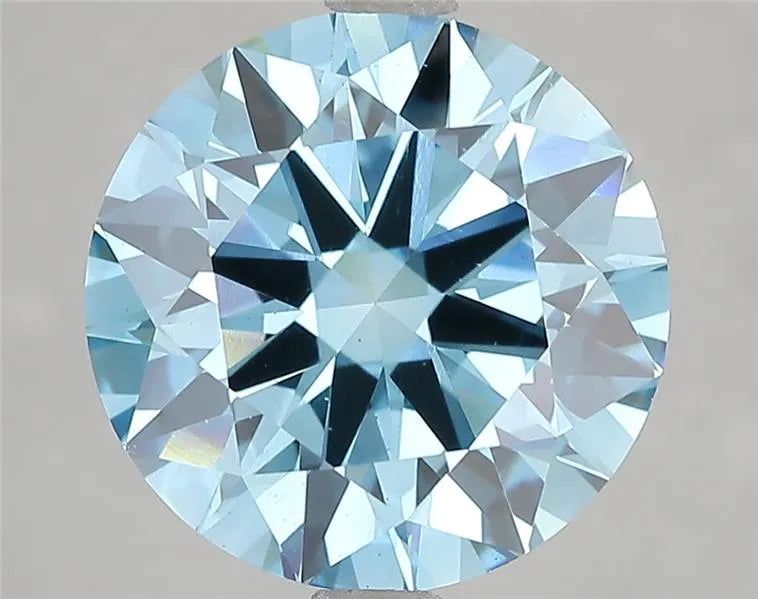 5.54ct Round Lab Grown Diamond (Colour Fancy Vivid Blue, Clarity VS1, Cut ID, IGI Certified)