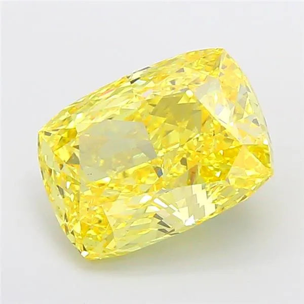 5.57ct Cushion modified Lab Grown Diamond (Colour Fancy Vivid Yellow, Clarity VS2, IGI Certified)