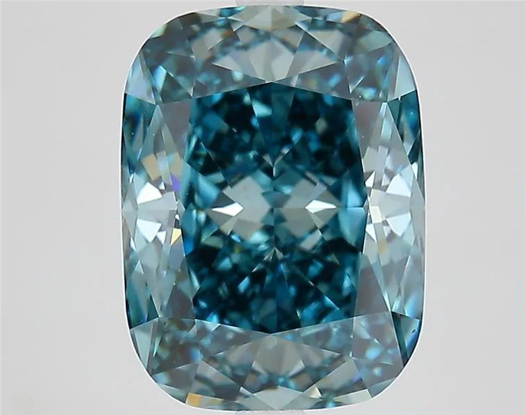 5.61ct Cushion modified Lab Grown Diamond (Colour Fancy Vivid Green Blue, Clarity VS1, IGI Certified)