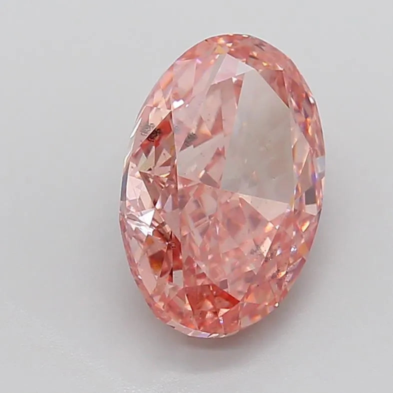 5.65ct Oval Lab Grown Diamond (Colour Fancy Vivid Brownish Pink, Clarity SI2, IGI Certified)