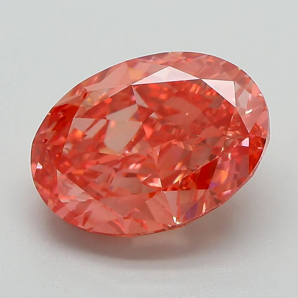 5.69ct Oval Lab Grown Diamond (Colour Fancy Red, Clarity VS1, IGI Certified)