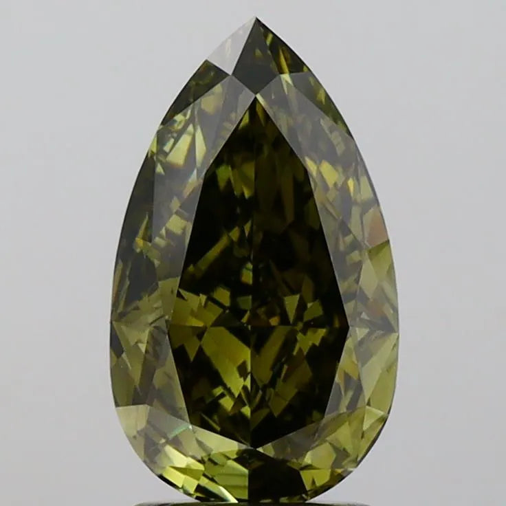 2.55ct Pear Lab Grown Diamond (Colour Fancy Yellowish Gray, Clarity VS1, IGI Certified)