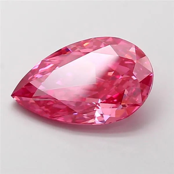 3.16ct Pear Lab Grown Diamond (Colour Fancy Vivid Reddish Pink, Clarity VS2, IGI Certified)