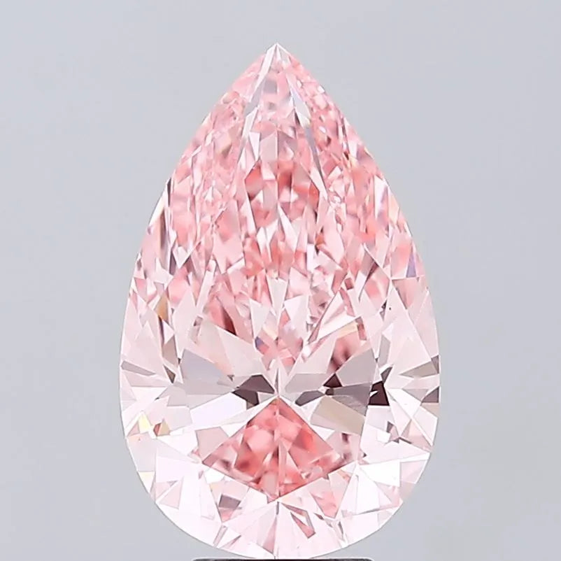 6.00ct Pear Lab Grown Diamond (Colour Fancy Vivid Pink, Clarity VS1, IGI Certified)