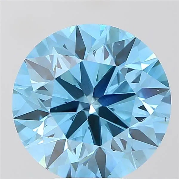 6.00ct Round Lab Grown Diamond (Colour Fancy Vivid Blue, Clarity VS2, Cut EX, IGI Certified)