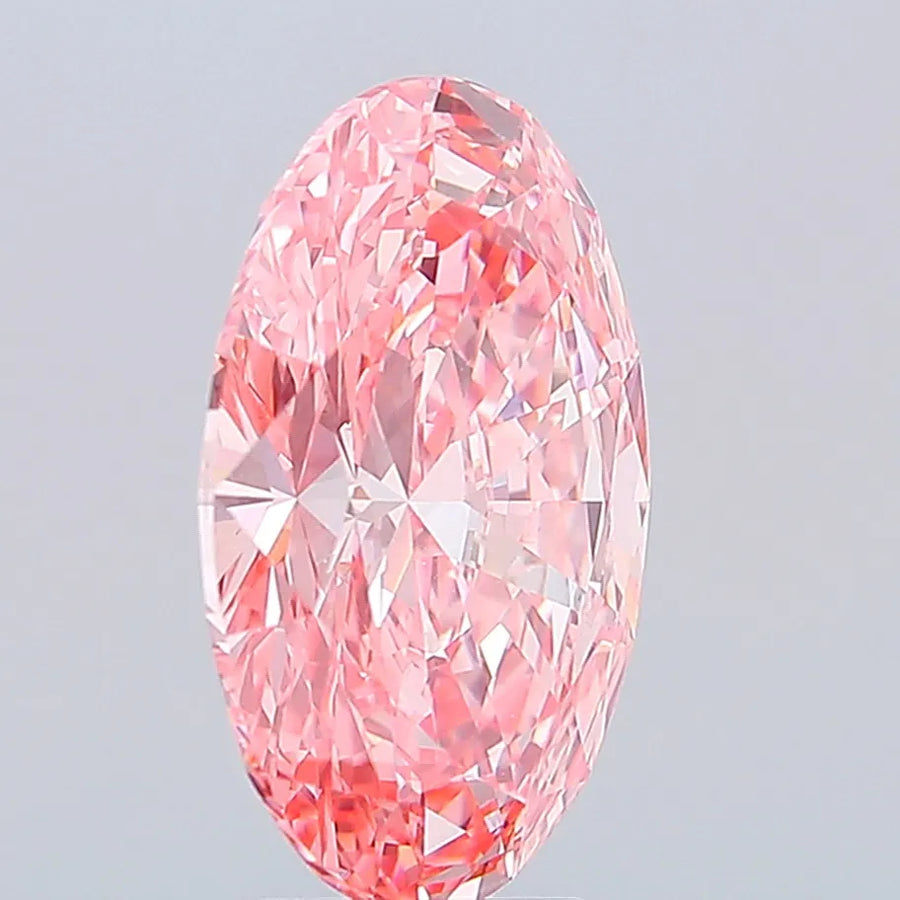 6.01ct Oval Lab Grown Diamond (Colour Fancy Vivid Pink, Clarity VS1, IGI Certified)