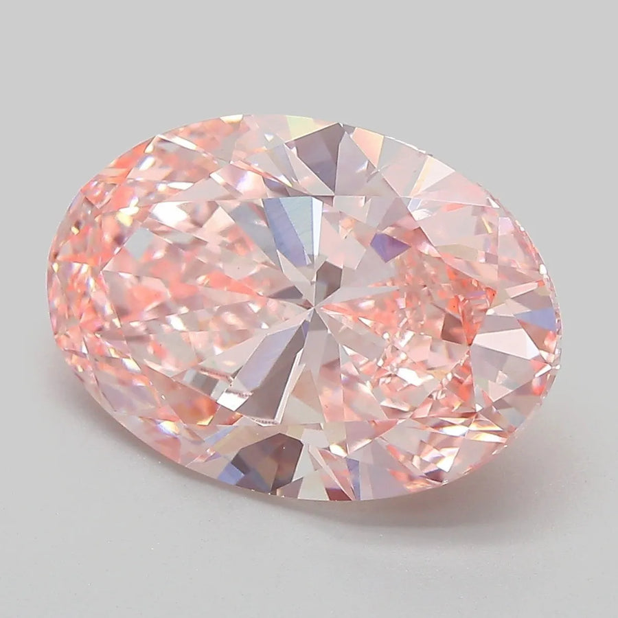 6.01ct Oval Lab Grown Diamond (Colour Fancy Vivid Pink, Clarity VVS2, IGI Certified)