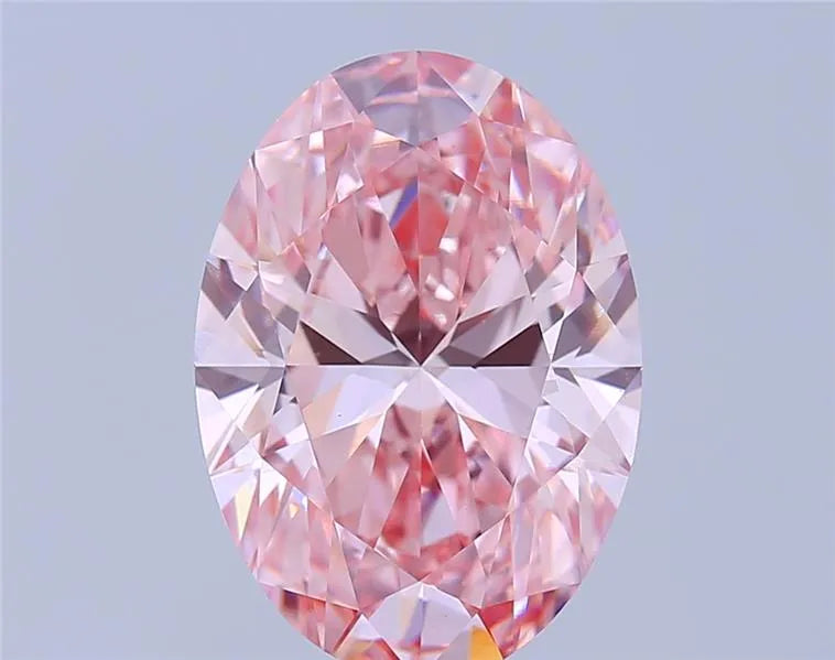6.02ct Oval Lab Grown Diamond (Colour Fancy Vivid Pink, Clarity VS1, IGI Certified)