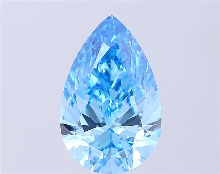 6.02ct Pear Lab Grown Diamond (Colour Fancy Vivid Blue, Clarity VS1, IGI Certified)