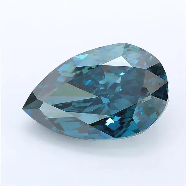 6.02ct Pear Lab Grown Diamond (Colour Fancy Vivid Green Blue, Clarity VVS2, IGI Certified)