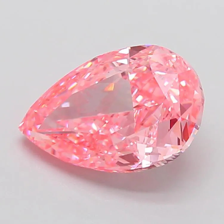 6.02ct Pear Lab Grown Diamond (Colour Fancy Vivid Pink, Clarity VS1, IGI Certified)