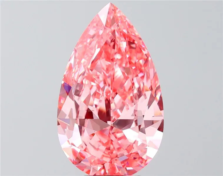 6.02ct Pear Lab Grown Diamond (Colour Fancy Vivid Pink, Clarity VS1, IGI Certified)