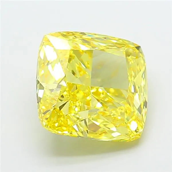 6.03ct Cushion modified Lab Grown Diamond (Colour Fancy Vivid Yellow, Clarity VS2, IGI Certified)
