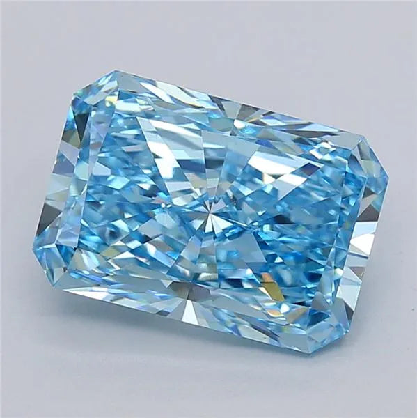 6.03ct Radiant Lab Grown Diamond (Colour Fancy Vivid Blue, Clarity VVS2, IGI Certified)