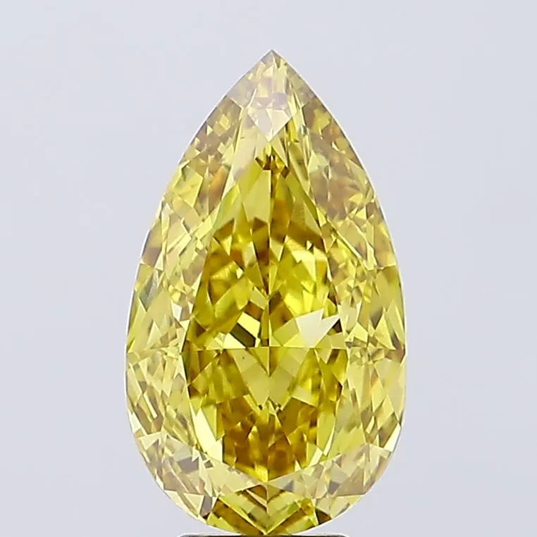 6.05ct Pear Lab Grown Diamond (Colour Fancy Vivid Yellow, Clarity VVS2, IGI Certified)