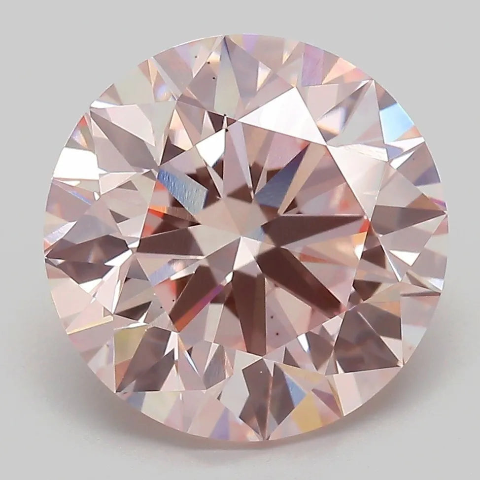 6.06ct Round Lab Grown Diamond (Colour Fancy Pink, Clarity VS1, Cut EX, IGI Certified)