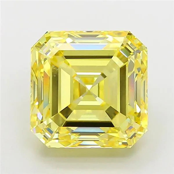 6.08ct Asscher Lab Grown Diamond (Colour Fancy Intense Yellow, Clarity VS1, IGI Certified)
