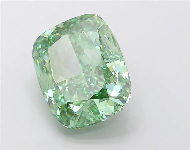 6.08ct Cushion modified Lab Grown Diamond (Colour Fancy Vivid Green, Clarity VVS1, IGI Certified)