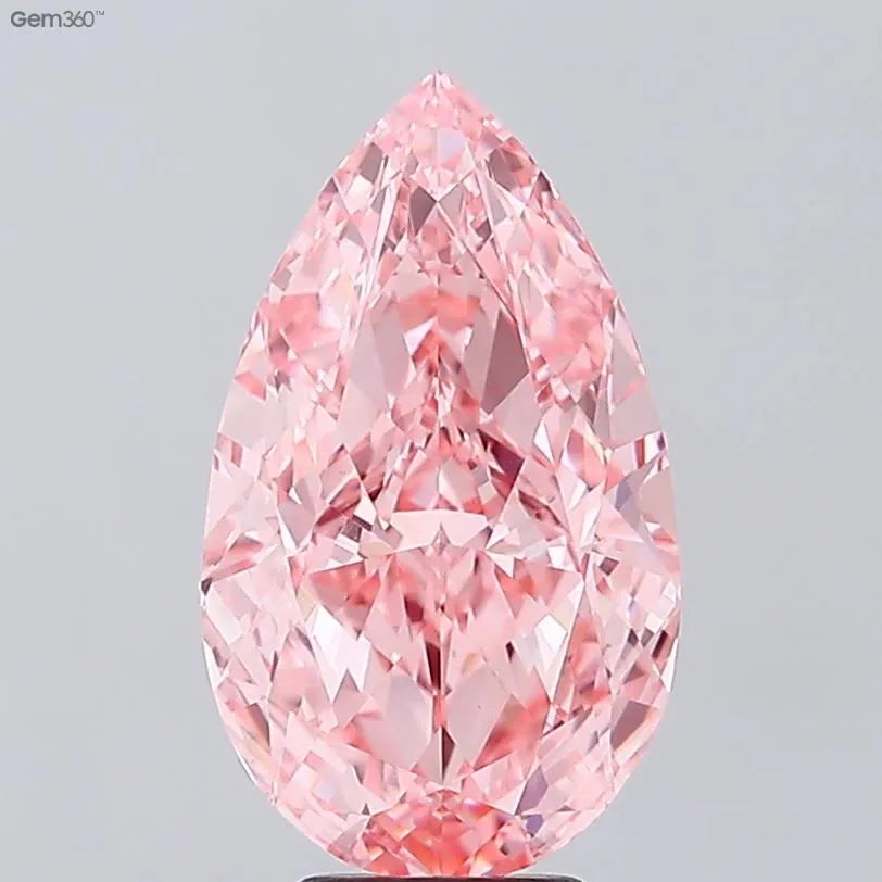 6.09ct Pear Lab Grown Diamond (Colour Fancy Vivid Pink, Clarity VVS2, IGI Certified)