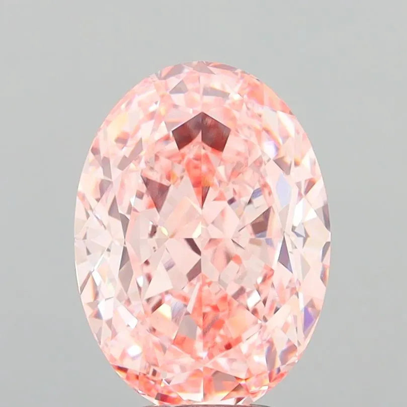 6.10ct Oval Lab Grown Diamond (Colour Fancy Vivid Pink, Clarity VVS2, IGI Certified)