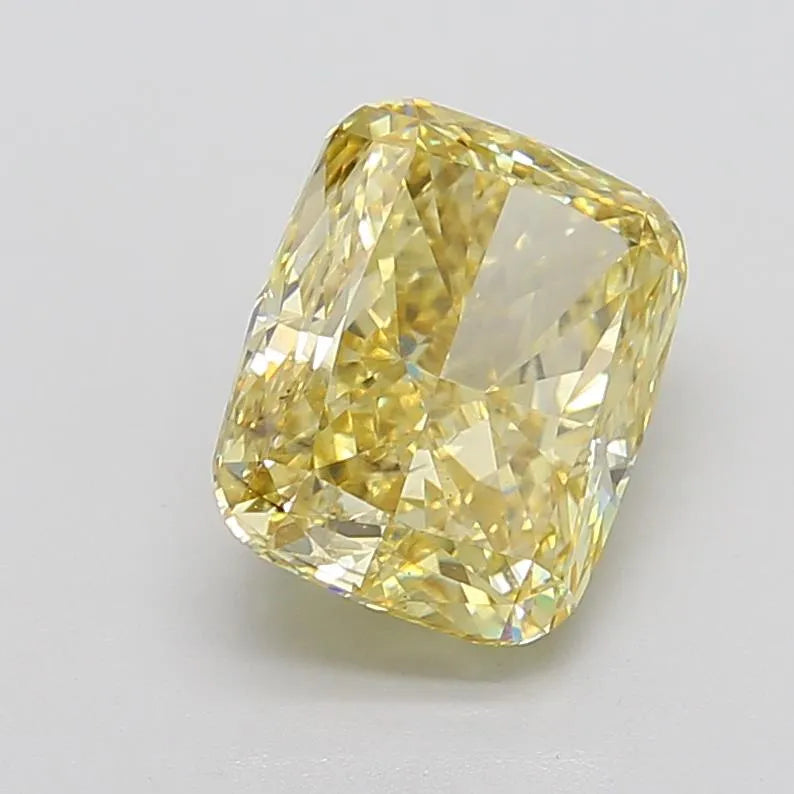 6.19ct Cushion modified Lab Grown Diamond (Colour Fancy Intense Yellow, Clarity VS2, IGI Certified)