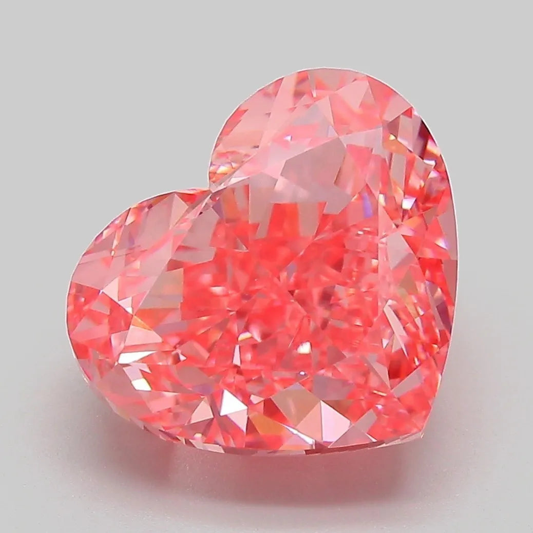 6.50ct Heart Lab Grown Diamond (Colour Fancy Vivid Pink, Clarity VS1, IGI Certified)
