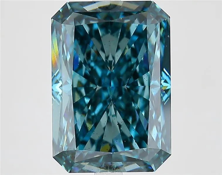 6.52ct Radiant Lab Grown Diamond (Colour Fancy Vivid Green Blue, Clarity SI1, IGI Certified)