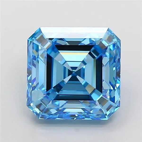 6.53ct Asscher Lab Grown Diamond (Colour Fancy Vivid Blue, Clarity VS1, IGI Certified)