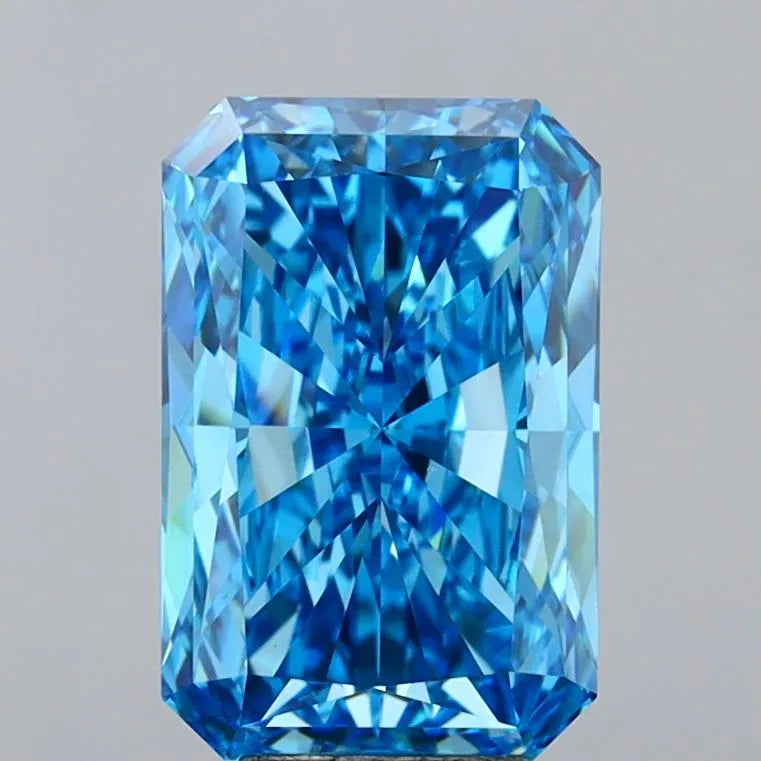 6.55ct Radiant Lab Grown Diamond (Colour Fancy Vivid Blue, Clarity VVS2, IGI Certified)
