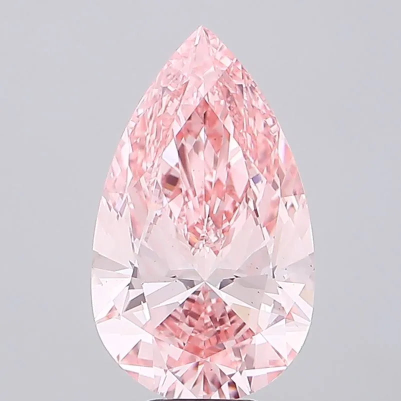 6.57ct Pear Lab Grown Diamond (Colour Fancy Vivid Pink, Clarity VS1, IGI Certified)