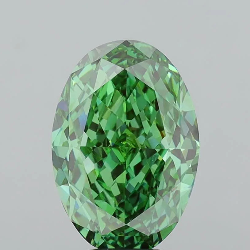 6.58ct Oval Lab Grown Diamond (Colour Fancy Vivid Green, Clarity VVS2, IGI Certified)
